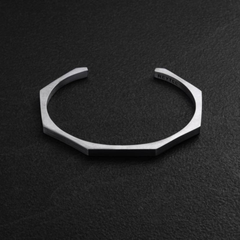 2 Piece Stainless Steel Hexagon Cuff Bangle