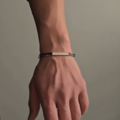 2 Piece Stainless Steel Hexagon Cuff Bangle
