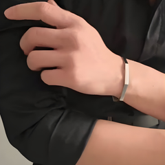 2 Piece Stainless Steel Hexagon Cuff Bangle
