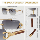Trend Verse™ Solar Cheetah Photochromic Glasses 🐆 | Luxury Rimless Transition Sunglasses | Sculpted Gold Hinge ☀️🕶️