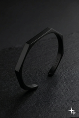 2 Piece Stainless Steel Hexagon Cuff Bangle