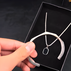 Men’s Combo Jewelry Set – Stainless Steel Necklace + Half Cuff Bracelet